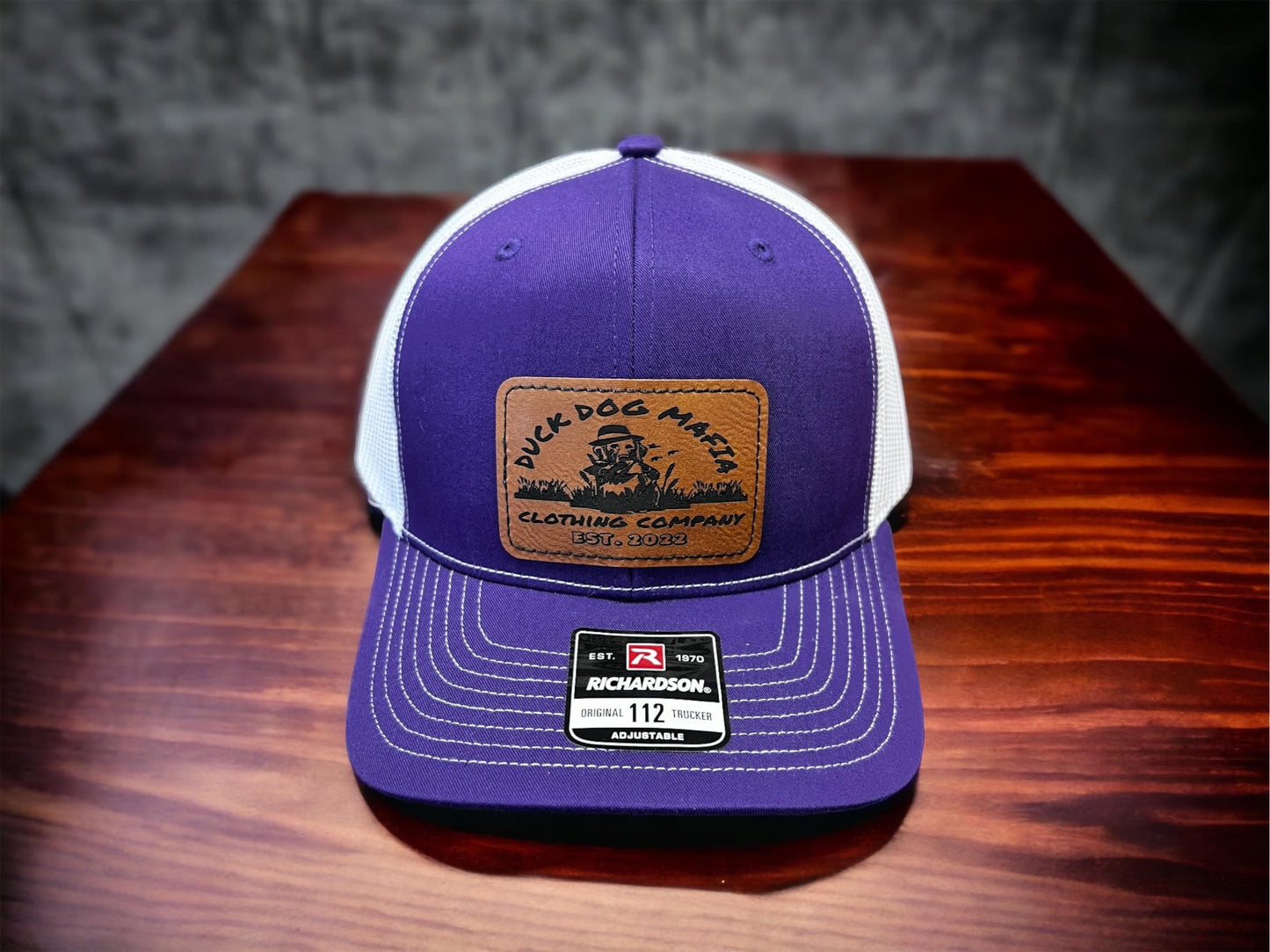 Duck Dog Mafia Purple Leather Patch Hat