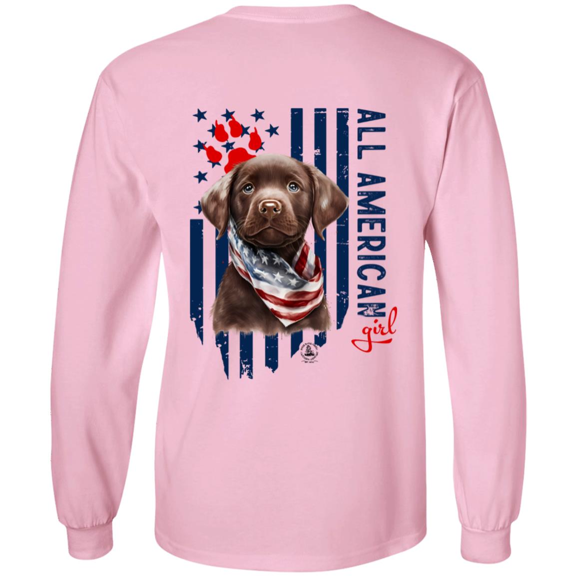 All American Long Sleeve Girl Chocolate Puppy
