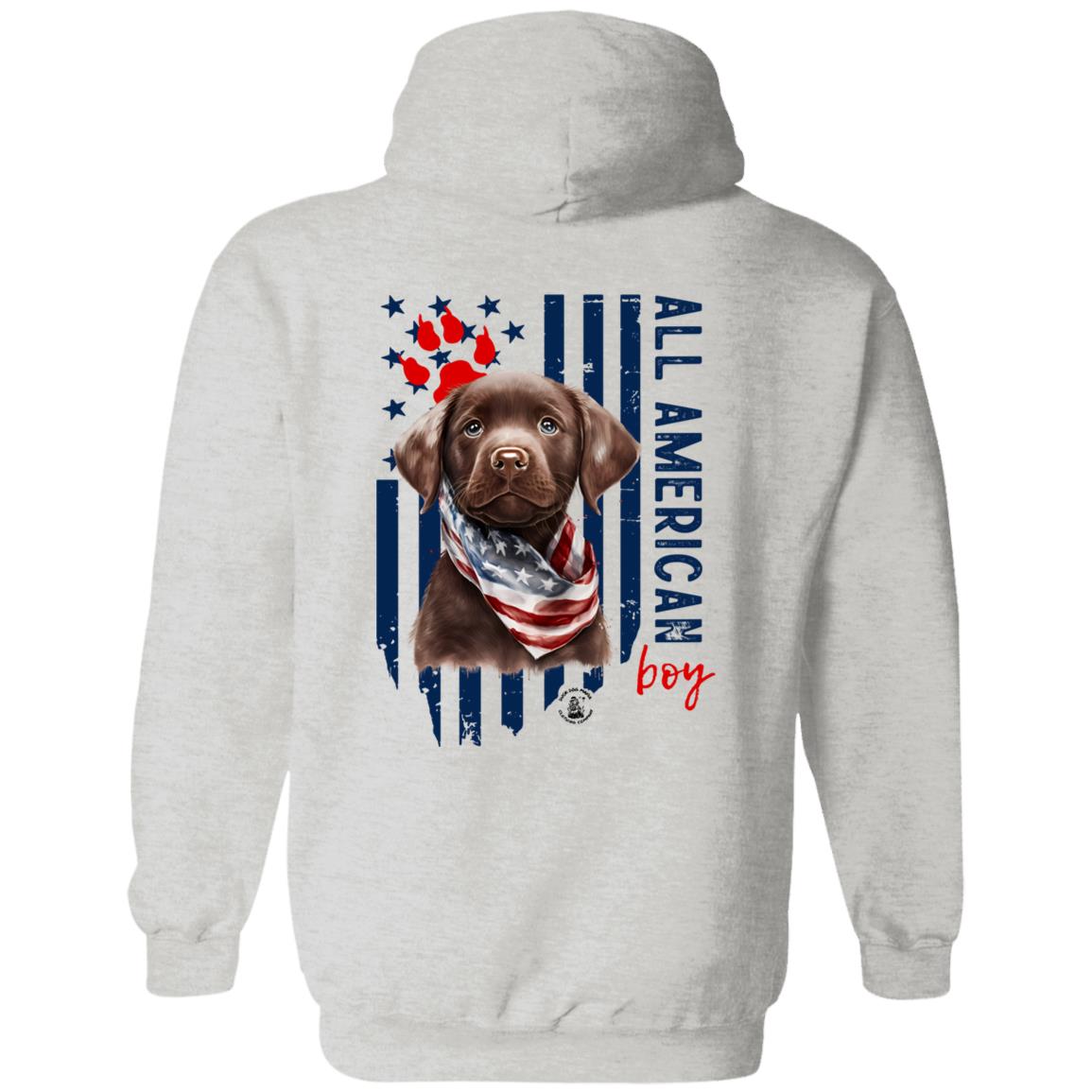 All American Boy Hoodie Chocolate Lab Puppy