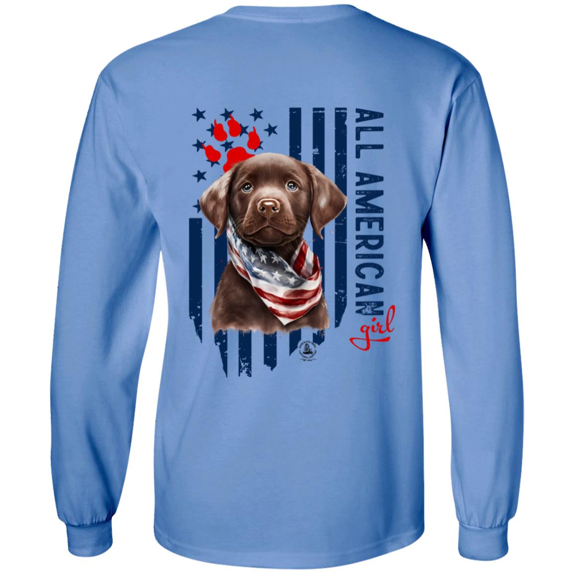 All American Long Sleeve Girl Chocolate Puppy